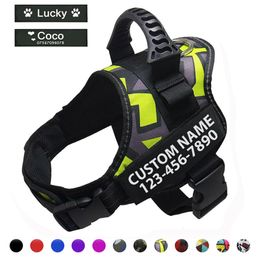 Dog Collars Leashes Dog harness Hight quality Nylon Adjustable Customise ID dog name For small big dogs vest harness dog accessories Drop 230613