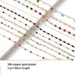 Chains for Diy Necklace Bracelet Jewelry Making Supplies Kits Stone Crystal Beads 18k Gold Plated for Adults Materials Accessories Findings & Components