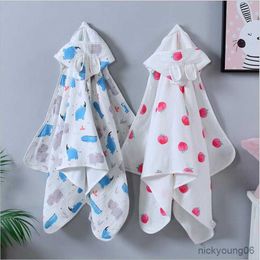 Sleeping Bags Super Soft Baby Hooded Bathrobe Infant Bag Swaddle Wrap Blankets Newborn Bath Poncho Spa Towels R230614