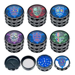 63mm Ghost Head Pattern Aluminium Herb Grinder Smoke Accessory Dab Rigs Grinders Water Pipes