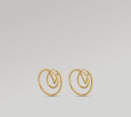 Womens Gold Earring Designer V Spiral Earrings Luxury Brand Letter Corkscrew Ear Stud Fashion Jewellery Valentines Day Gift Ornaments