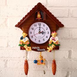 Wall Clocks Cuckoo Clock Bird Time Bell Swing Alarm Watch Home Decor