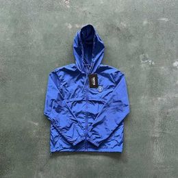 23ss Men Jacket Trapstar Irongate T Windbreaker-Blue Grdient Blue Top Quality Embroidered Women Coat Sizes XS-XL y2