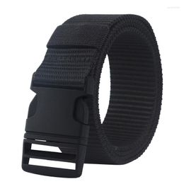 Belts Fashion Simple Unisex Weave Canvas Belt Plastic Insert Buckle Men Outdoor Casual And Women Tactics