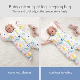 Sleeping Bags Baby Bag Cute Animal Print Toddler Sleepwear Walk Play Pyjamas Autumn Thick Winter Keep Warm 0-6Years