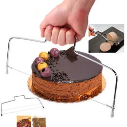 Kitchen DIY Baking Accessories Double Line Cake Slicer Home DIY Cake Straightener Cutting Line Adjustable Cakes Slicer 50pcs