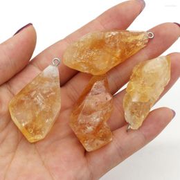 Pendant Necklaces Natural Stone Gem Topaz Citrine Irregular Charm For Jewellery MakingDIY Necklace Earring Accessories Gift Party Decor 1PCS