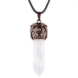 Pendant Necklaces Natural Rock Quartz Crystal Point Wand Healing Stone Charms For Jewellery Making DIY Necklace Unisex