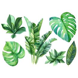 Nordic Style Beach Tropical Palm Leaves Wall Stickers Home Decor Living Room Modern Green Plant Art Vinyl Decal Wall Murals