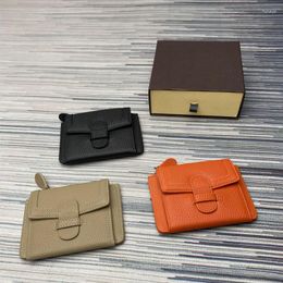 Card Holders TWOWAY KNOCKS Genuine Leather Women Wallet Small Mini Holder Male Pocket Retro Purse For Men High Quality