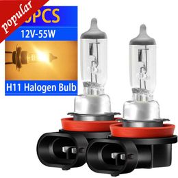 New 80PCS H8 H11 55W Headlight Bulb Auto Halogen Lamps Front Fog Lights Warm White Light Source Car Styling Parking High Power DC12V