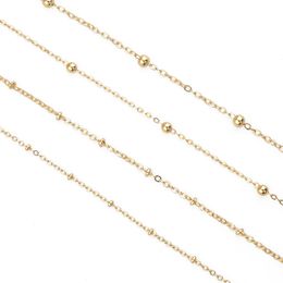 Bead Chains for Diy Necklace Bracelet 1 meter/pc Jewellery Making Supplies Kits 18k Gold Plated for Adults Materials Accessories Findings & Components