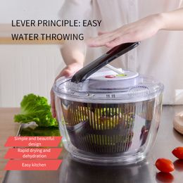 Salad Tools Manual Vegetable Dryer Salad Spinner Drain Basket Wash Drying Storage Basket Fruit Vegetable Dehydrator Spin Dryer Kitchen Tools 230613