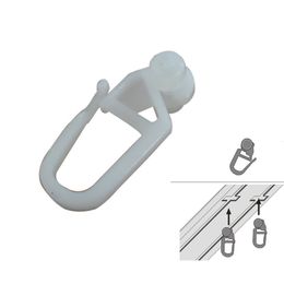 Curtain Poles 50 pcs Universal Plastic Hook with Ball Track Bath Curtains Fixing Holders Accessories Home Decor 230613