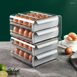 Storage Bottles Drawer Type Transparent Double-layer 32 Grids Egg Container Refrigerator Fresh-keeping Box Portable Picnic