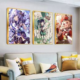 Wall Stickers Genshin Impact Classic Movie Posters Whitepaper Prints Artwork Aesthetic Art Painting 230613