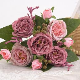 Decorative Flowers Pretty Fake Flower Maintenance Free Unfading Peony Exquisite Details Artificial Home Improvement