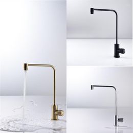 Kitchen Faucets Direct Drinking Faucet Brass Sinle Lever Sink Tap Rotation Brush Gold Black
