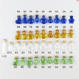 500 x 2ml Mini Cute Glass bottle with cork 2cc Handmade Bottles Jars Containers Blue Amber Clear Green Small GlassVialshigh qty Sscpe