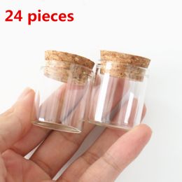 Storage Boxes Bins 24 pcslot 253035mm 12ml Small Glass Bottle Stopper Jars Test Tube Corks Spice Mini DIY Vial Bottles Container 230613