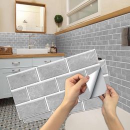 Wall Stickers Grey Tile Self-adhesive PVC Sticker Kitchen Bathroom Veranda Furniture WC Home Decor Art Mural Wallpapers Brick Pattern