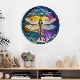 Decorative Flowers Coloured Acrylic Hanging Board Living Room Decorations Dragonfly Pattern Wreath Indoor Outdoor Decoration