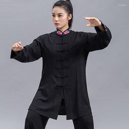 Ethnic Clothing Martial Art Uniform Suits Long Sleeve Tai Chi Chinese Traditional Taiji Outdoor Walking Morning Sprots FF3750