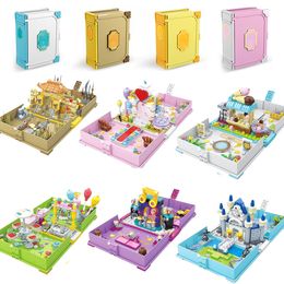 Blocks Story PopUp-Buch Eiswagen-Sets Bausätze Ziegel Kinderspielzeug Stadtfreunde Architektur Abenteuer Catsle Street View 230613