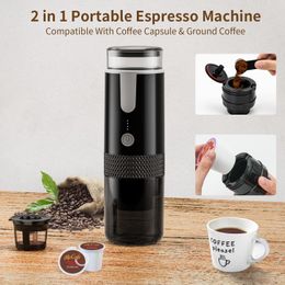 Coffee Makers Portable Espresso Machine Small Single Serve 50 Cups Maker Compatible With Nespresso for Camping Travel Car Office Home 230613