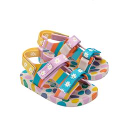 Sandals Melissa Children Summer Beach Sandals Rainbow Shoes Boys and Girls Slippers Cartoon Cute Non-slip Sole Outdoor Sandals 230613