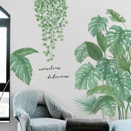 Creative Green Plants Wall Stickers Living Room Bedroom Background Home Decoration Wallpaper For Wall Decals Combination Mural