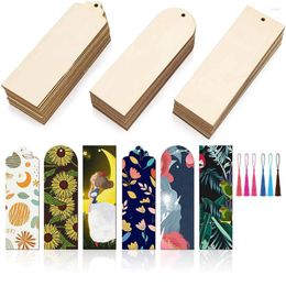 Keychains 36Pcs 3 Styles Wood Bookmark Bulk Blank Bookmarks With 36 Pieces 6 Colours Tassels For Christmas DIY Wedding Projects