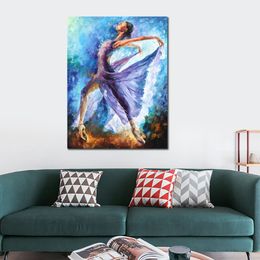 Stunning Figurative Girl Canvas Art Dance of Angels Hand Painted Female Painting Lobby Decor