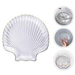Dinnerware Sets Shell Glass Dish Dried Fruit Plate Serving Dessert Holder Kitchen Supply Jewellery Display Tray