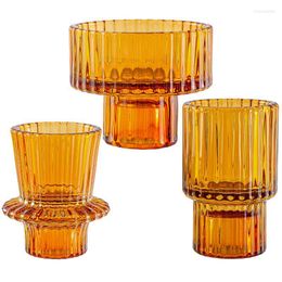 Candle Holders 3Pcs Glass Jar Empty Tins Candlestick Cup Nordic Holder Ornaments