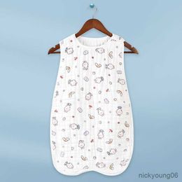 Sleeping Bags Cotton 6-layer Gauze Baby Bag Summer Vest Type Child Pyjamas Style Soft Breathable Quilt R230614