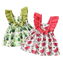 Girl Dresses Avocado Summer Baby Dress Clothes Toddler Girls Clothing Kid Outfit Casual Cute Children Wear Boutique