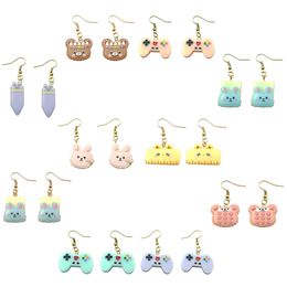 Charm Cute Stationery Pen Earring For Women Resin Console Handle Drop Earrings Children Gifts Handmade Jewelry Diy Delivery Smtle