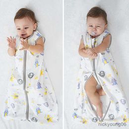 Sleeping Bags Breathable Cotton Baby Bag For Newborn Wearable Blanket Summer Vest Sleep Boys Girls Bedding Set R230614