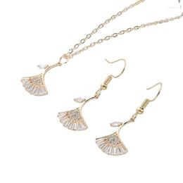 Necklace Earrings Set Selling Copper Alloy Jewelry Inlaid With Zircon Angel Skirt Two-piece For GIRL'S GIFT