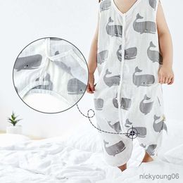 Sleeping Bags Summer Baby Sleeveless Sleep Toddler Cotton Pajamas Boy Girl Infant Super Soft Breathable Cool Bag R230614