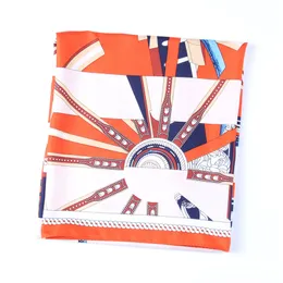 Scarves Scarves Manual Hand Rolled Twill Silk Scarf Women Striped Carriage Wheel Printing Square Scarves Echarpes Foulards Femme Wrap Bandana Hijab 53CM*53CM 4B80