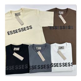 Esse TシャツメンズTシャツデザイナーTシャツ夏のファッションシンプルソリッドブラックレター印刷Tシャツカップ