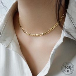 Chains Louleur 925 Sterling Silver Gold Necklace Frosty Style Adjustable Concise For Women Fashion Jewelry Gifts