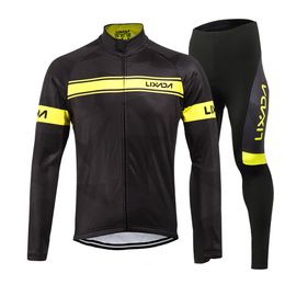 Conjunto de roupas de ciclismo de lã térmica para inverno masculino manga longa à prova de vento jaqueta de camisa de ciclismo com calças acolchoadas 3D