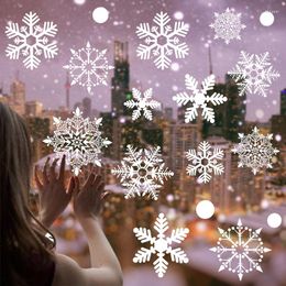 Wall Stickers Merry Christmas Snowflake Window Decals For Year Home Decorations Navidad Noel Decor