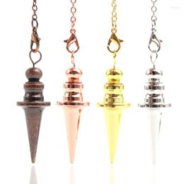 Pendant Necklaces Reiki Metal Divination Pendulum For Fortune-telling Balancing Wicca Antique Silver Colour Dowsing Tool Pendulo