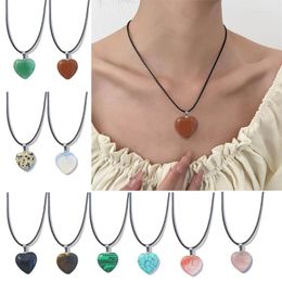 Pendant Necklaces Geometric Healing Crystals Necklace Natural Semi-Precious Gemstones