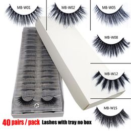 Makeup Tools MB 100% Mink Lashes 30 35 40 PairsPack Eyelashes 3D Mink Lashes With Tray No Box Hand Made Full Strip Eye lashes Wholesale 230613