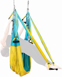 Resistance Bands 20 Colour 2.5*1.5 M Aerial Yoga Hammock Anti-gravity Inversion Swing OR Yoga Extend Belt Ceiling Hanging Tray for Home Gym 230613